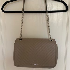 Karl Lagerfeld Gray Chevron Leather Shoulder Bag